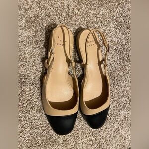 Black and Tan Slingback Flats - 7